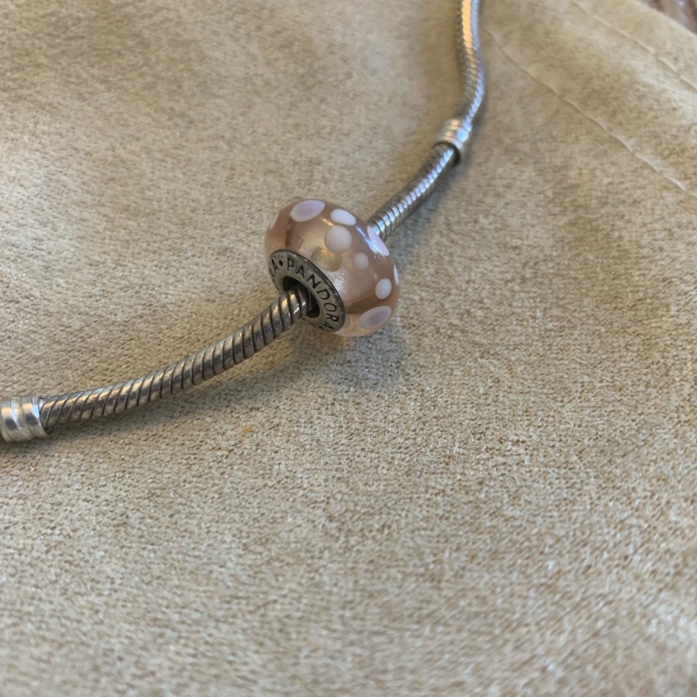 Authentic PANDORA Pink Glass Bubbles Charm